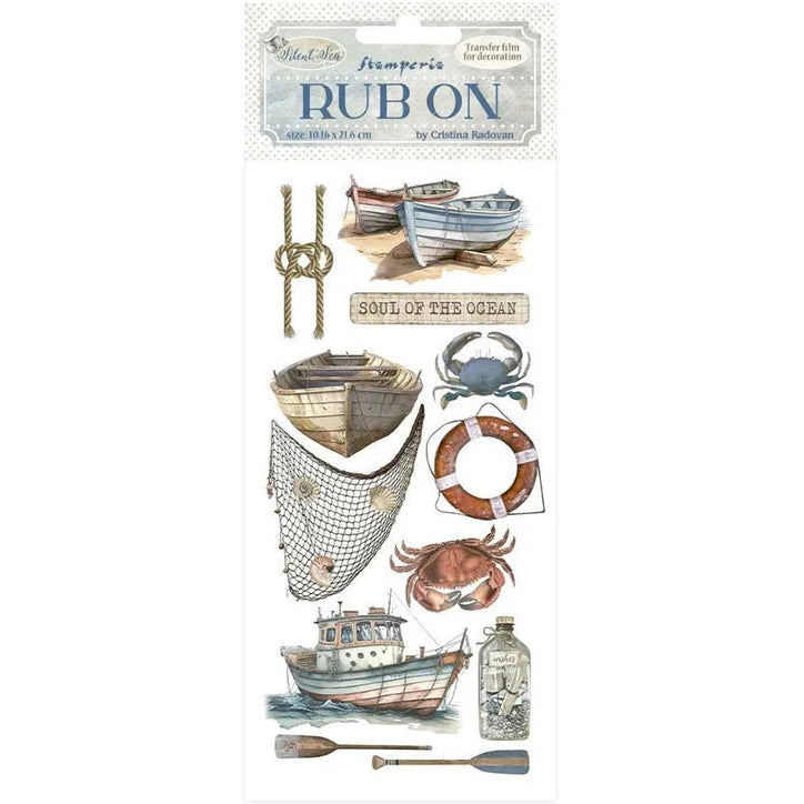 Stamperia Silent Sea Rub On - Boat